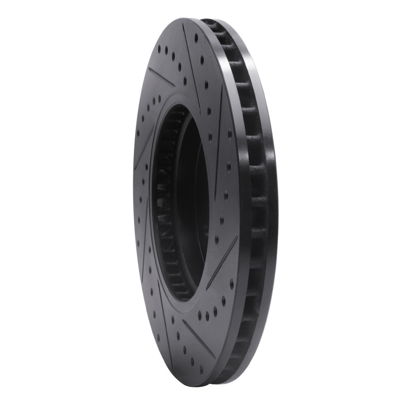 Cadillac STS Brake Rotor (1) - Front Left - R1 Concepts - Drilled & Slotted - Black - `09-`11